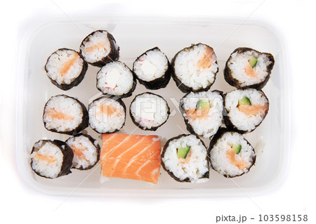 homemade sushi isolated homemade sushi isolated 103598158