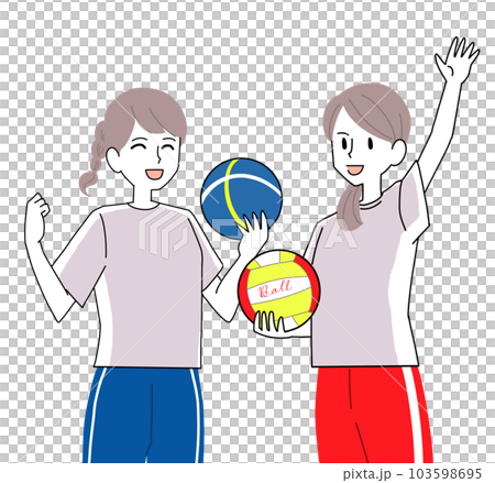 有球的快樂的婦女 103598695