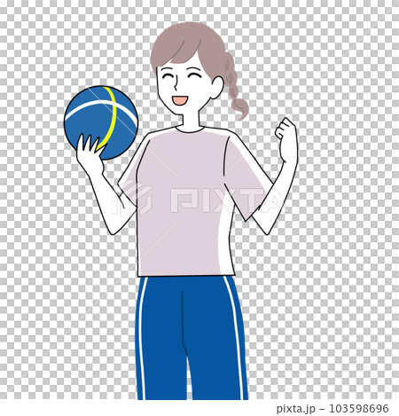 有球的快樂的婦女 103598696