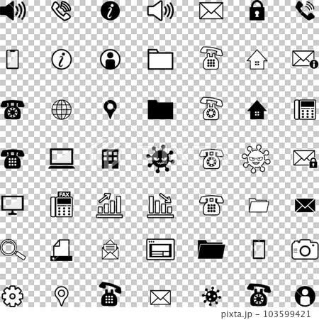 Telephone / contact simple illustration icon set Telephone / contact simple illustration icon set 103599421