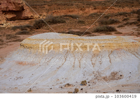 Landscape of multi-colored clay dunes. Mars on earth. Landscape of multi-colored clay dunes. Mars on earth. 103600419