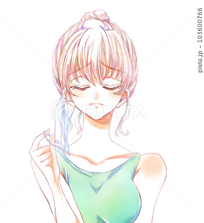 肌荒れに困る女性 肌荒れに困る女性 103600766