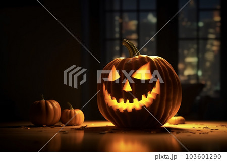 Halloween cartoon at night Generative AI 103601290