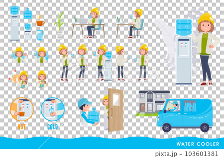 一套水服和休閒時尚女性。易於編輯的矢量藝術。 一套水服和休閒時尚女性。易於編輯的矢量藝術。 103601381