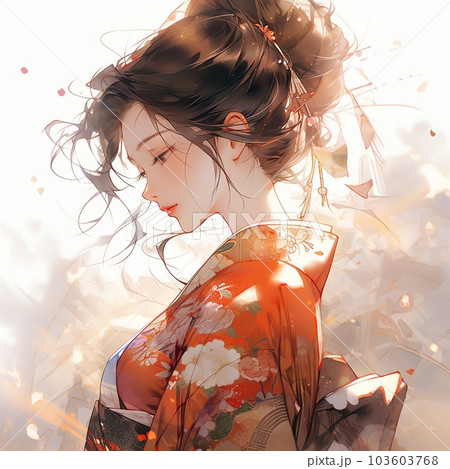 着物を着た女性 成人式 | woman in kimono Generative AIのイラスト