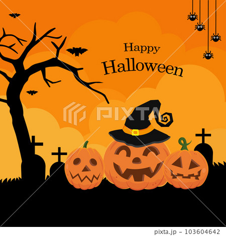 Halloween greeting card Vector Illustration 103604642