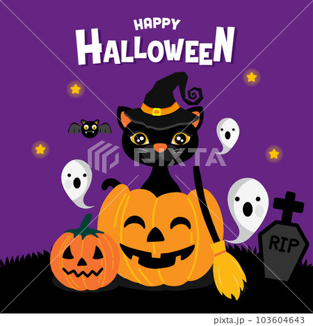 Halloween greeting card Vector Illustration Halloween greeting card Vector Illustration 103604643
