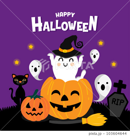 Halloween greeting card Vector Illustration Halloween greeting card Vector Illustration 103604644