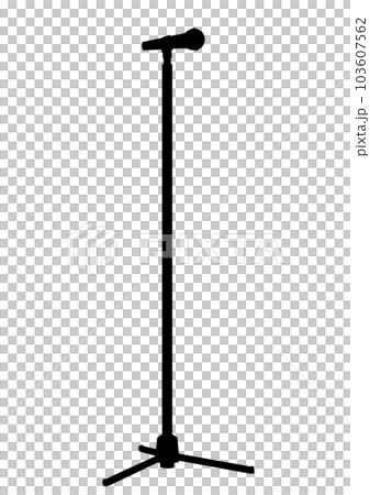 Black and white silhouette illustration of stand microphone Black and white silhouette illustration of stand microphone 103607562