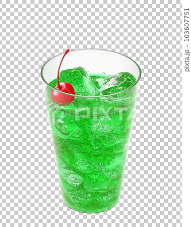 Illustration real of melon soda in a glass 103607751
