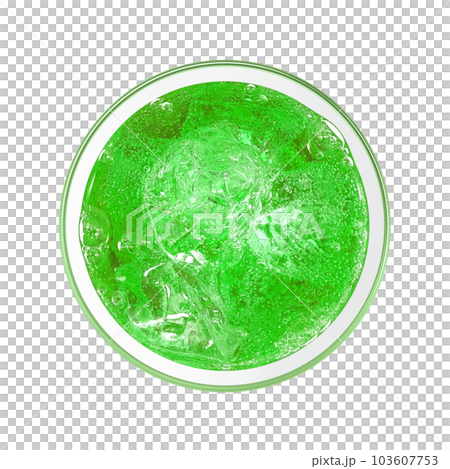 Illustration real of melon soda in a glass 103607753