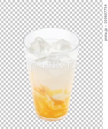 グラスに入ったマンゴーラッシーのイラスト リアル 103607754