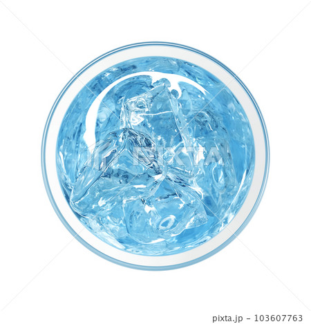 グラスに入ったブルーハワイのイラスト リアル 103607763