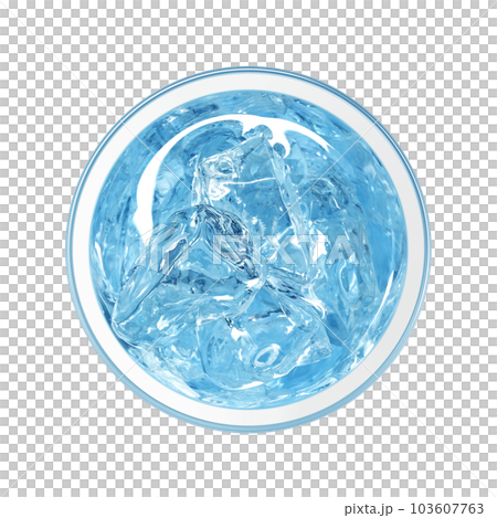 グラスに入ったブルーハワイのイラスト リアル 103607763