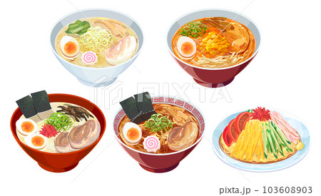 ラーメンのイラストセット 103608903