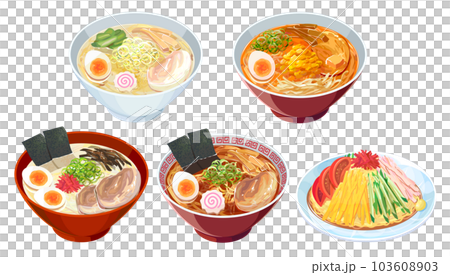 ラーメンのイラストセット 103608903