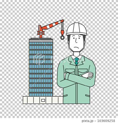 Worried building construction staff 103609258