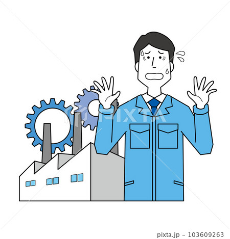 焦る工場経営者 焦る工場経営者 103609263