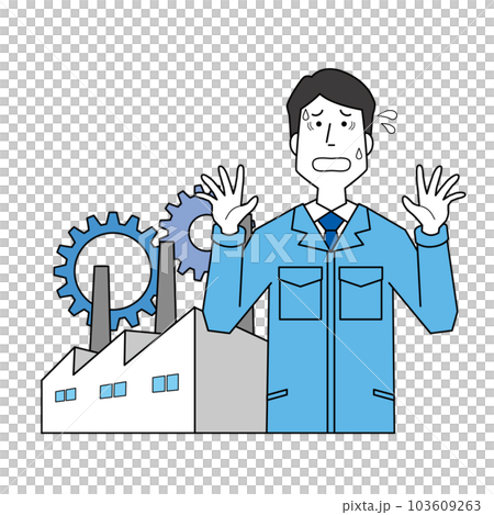 焦る工場経営者 焦る工場経営者 103609263