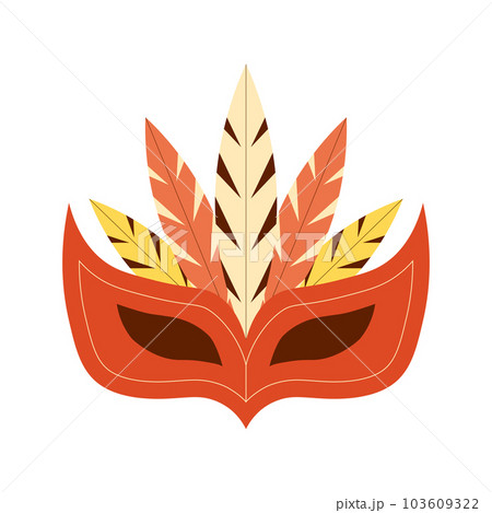 Venice Carnival Mask with Feathers Icon 103609322