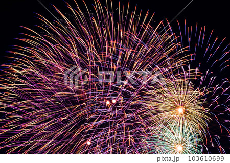 夏の風物詩・夜空に打ち上がる大花火（戸田橋花火大会） 103610699