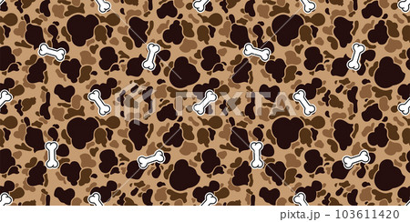 dog bone seamless pattern camouflage texture pet paw cat french bulldog vector cartoon doodle gift wrapping paper tile background repeat wallpaper scarf isolated illustration design 103611420