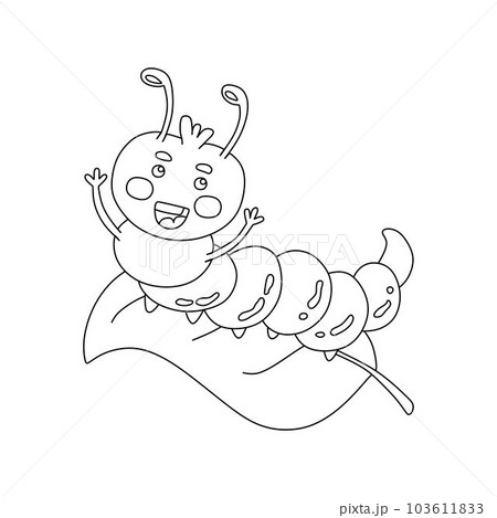 cute caterpillar clip art black and white