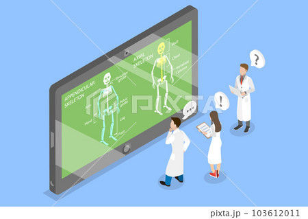 3D Isometric Flat Vector Conceptual Illustration of Divisions Of Skeletal System 3D Isometric Flat Vector Conceptual Illustration of Divisions Of Skeletal System 103612011