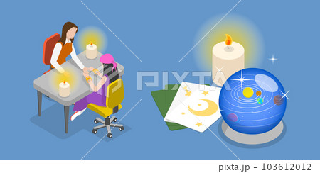 3D Isometric Flat Vector Conceptual Illustration of Fortune Telling 3D Isometric Flat Vector Conceptual Illustration of Fortune Telling 103612012