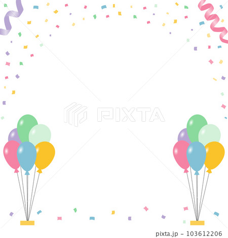 Vector illustration. Confetti, streamers, balloons. Festive background Vector illustration. Confetti, streamers, balloons. Festive background 103612206