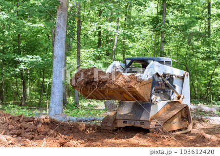 As part preparation for construction improvement work site has been planned to incorporate use of tractor on territory As part preparation for construction improvement work site has been planned to incorporate use of tractor on territory 103612420