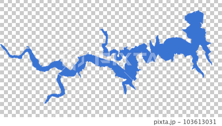 奥多摩湖イラスト 奥多摩湖イラスト 103613031