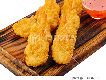 Fried Shrimps tempura with sweet chili sauce Fried Shrimps tempura with sweet chili sauce 103613080
