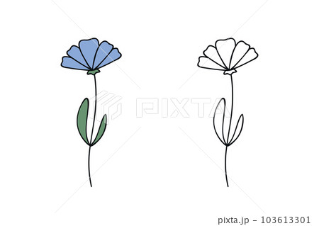 flower hand drawing outline for coloring book 103613301
