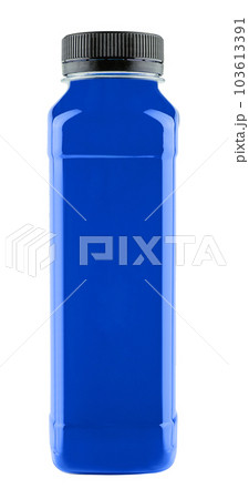 Detox blue fruit smoothie juice in a bottle 103613391