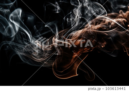 detailed orange-blue smoke on a black background made with Generative AI detailed orange-blue smoke on a black background made with Generative AI 103613441