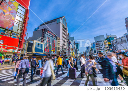 日本の東京都市景観 5類移行から2週間近く…賑わう上野公園前(画面左奥側にアメ横)。マ無しの方が増… 日本の東京都市景観 5類移行から2週間近く…賑わう上野公園前(画面左奥側にアメ横)。マ無しの方が増… 103613480