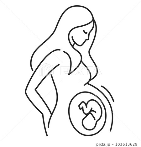 Pregnanat woman icon. Young woman expecting baby Pregnanat woman icon. Young woman expecting baby 103613629