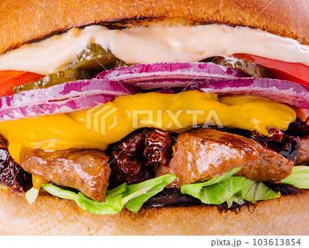 pulled pork burger with coleslaw salad and bbq sauce pulled pork burger with coleslaw salad and bbq sauce 103613854