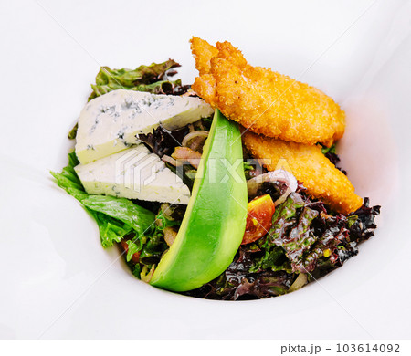 California chicken nuggets cobb salad on plate 103614092