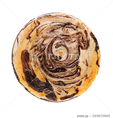 cake with cinnamon and chocolate on top view 103615605