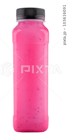 raspberries smoothie bottle isolated on white background raspberries smoothie bottle isolated on white background 103616091