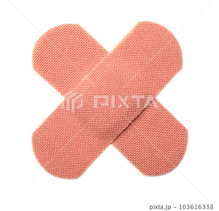 Medical sticking plasters isolated on white. First aid item 103616338
