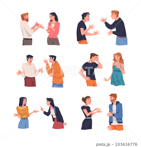 Angry Man and Woman Arguing Having Conflict with Each Other Vector Set Angry Man and Woman Arguing Having Conflict with Each Other Vector Set 103616776