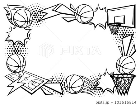 Frame with basketball items. Sport club illustration. 103616814