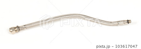 Flexible water hose, isolated on white Flexible water hose, isolated on white 103617047