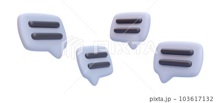 Set of 3d realistic flying chat messages isolated on white background. Vector illustration 103617132