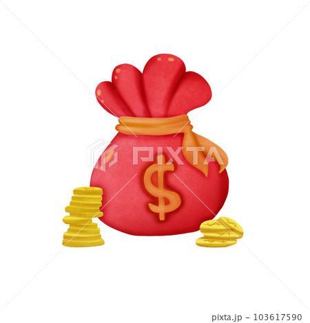 Money bags for Chinese New Year, New Year's Day, element ,Packets of Ang Pao, hand draw, Money bags for Chinese New Year, New Year's Day, element ,Packets of Ang Pao, hand draw, 103617590