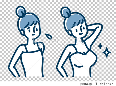 バストアップした女性のビフォーアフター 103617737