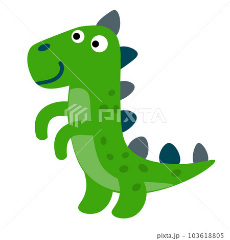Cute dinosaur in flat style isolated on white background.  103618805